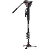 Manfrotto XPRO 4-section Aluminium monopod MVH500AH Videohead