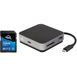 OWC 256GB Atlas Pro SDXC UHS-II V60 geheugenkaart + OWC 5-port Travel Dock 100W USB-C Space Grey [Black Friday deal]