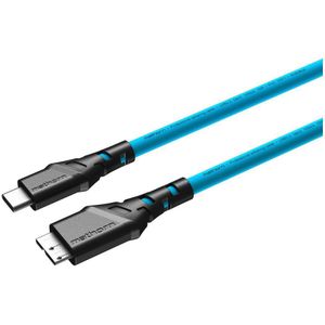 Mathorn Tethering kabel USB-C naar Micro USB-B Arctic Blauw 2m