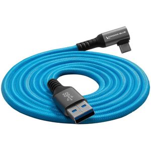 Kondor Blue USB-A to USB-C Right Angle High Speed cable 10' Blue