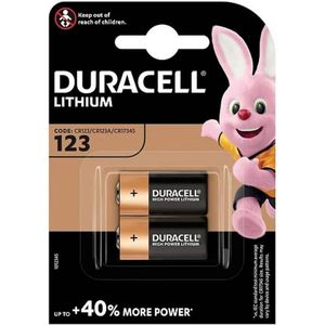 Duracell Lithium CR123 3V - 2 stuks