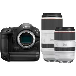 Canon EOS R3 systeemcamera Zwart + RF 70-200mm f/2.8L IS USM + 100-500mm f/4.5-7.1L IS USM