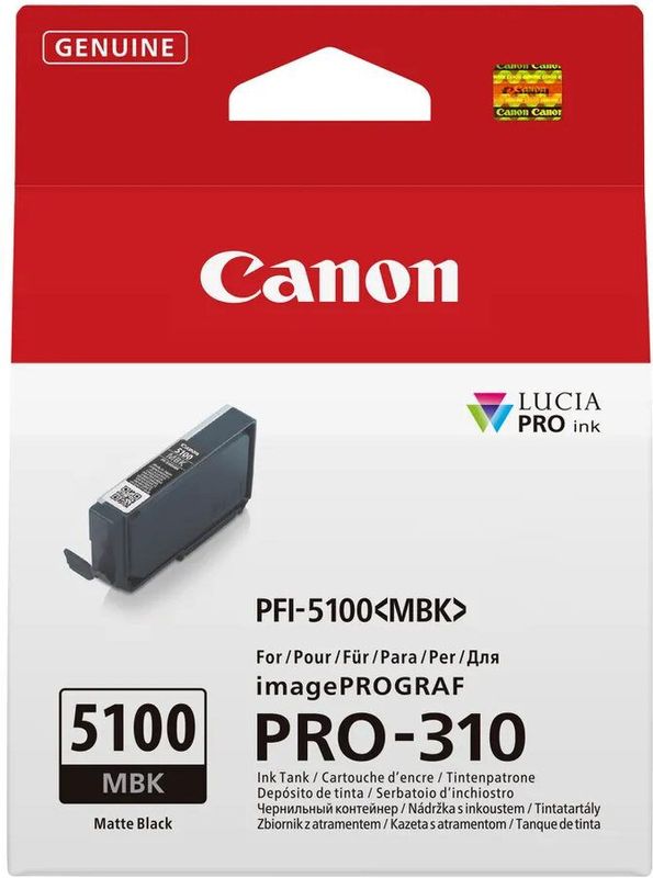 Canon Inktpatroon PFI-5100MBK inkt Mat Zwart voor ImagePrograf PRO-310