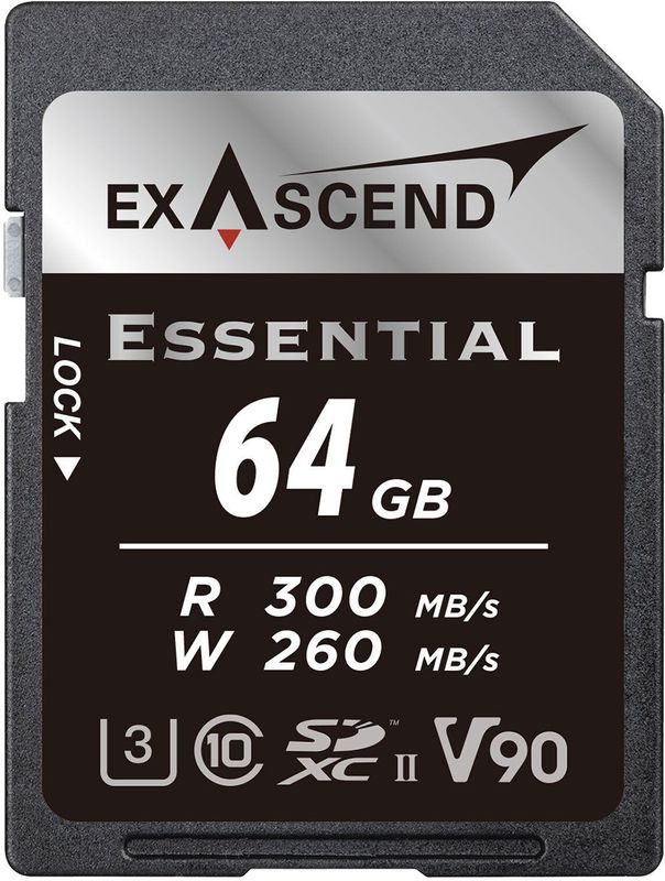 Exascend 64GB UHS-II SD V90 Series Essential geheugenkaart