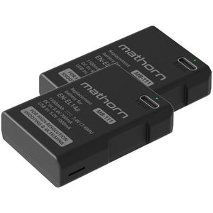 Mathorn MB-111 accu USB-C (Nikon EN-EL14a) 2-Pack