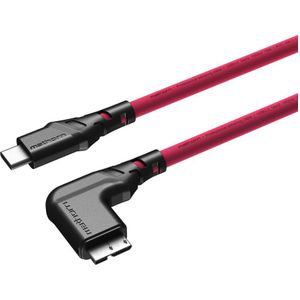 Mathorn Tethering kabel USB-C naar Micro USB-B Right angle Magenta 2m
