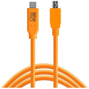 Tether Tools TetherPro USB-C naar USB 2.0 Mini-B 8-Pin 4.6m kabel Oranje