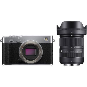 Fujifilm X-E5 systeemcamera Zilver + Sigma 18-50mm f/2.8 DC DN Contemporary