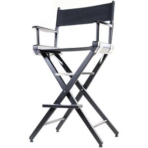 Filmcraft Pro Series Tall Director's Chair (76cm, Black Frame, Black Canvas)