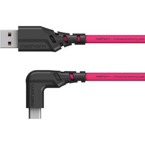 Mathorn Tethering kabel USB-A naar USB-C Right angle Magenta 2m