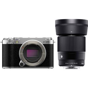 Fujifilm X-M5 systeemcamera Zilver + Sigma 30mm