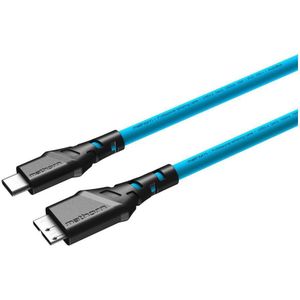 Mathorn Tethering kabel USB-C naar Micro USB-B Arctic Blauw 5m