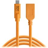 Tether Tools TetherPro USB-C naar USB-A Female verlengkabel Oranje