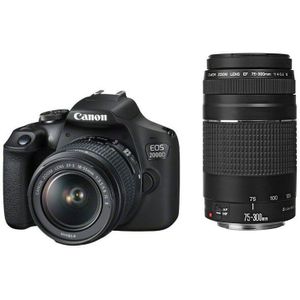 Canon EOS 2000D DSLR + 18-55mm IS II + 75-300 III
