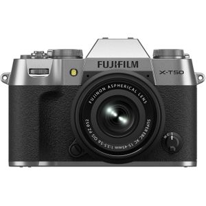 Fujifilm X-T50 systeemcamera Zilver + 15-45mm