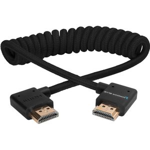 Kondor Blue Right-Angle Coiled Full HDMI Cable (12-24) Zwart