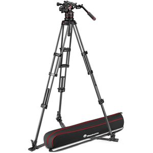 Manfrotto Nitrotech 612 Video Head & Carbonfiber Twin Leg Tripod Kit with Ground Spreader