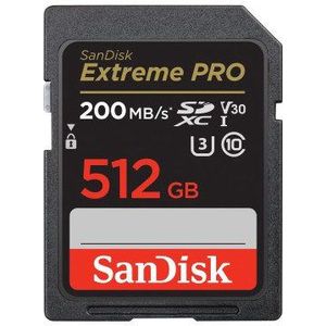SanDisk 512GB SDXC Extreme Pro UHS-I U3 V30 200MB/s geheugenkaart - Rescue Pro DL 2Y