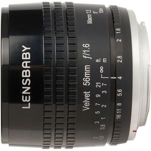 Lensbaby Velvet 56 Fujifilm X-mount objectief Zwart - Tweedehands