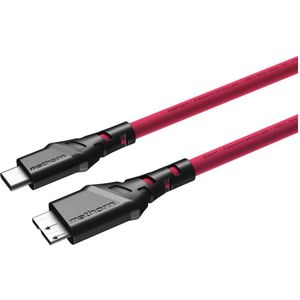 Mathorn Tethering kabel USB-C naar Micro USB-B Magenta 5m