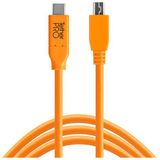 Tether Tools TetherPro USB-C naar USB 2.0 Micro-B 5-Pin 4.6m kabel Oranje