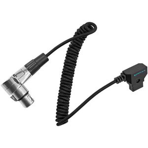 Kondor Blue D-Tap to 4 Pin XLR Female Right Angle Coiled Power Cable