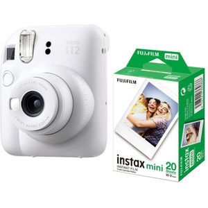 Fujifilm Instax Mini 12 instant camera Clay White + 20 stuks Mini fotopapier
