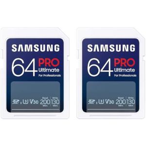 Samsung 64GB SDXC Pro Ultimate UHS-I U3 V30 200MB/s geheugenkaart - 2-pack