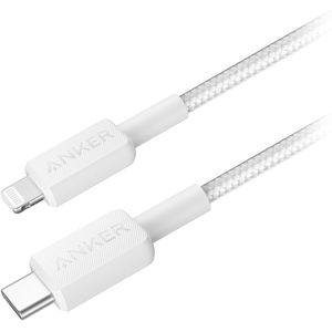 Anker 322 Gevlochten MFi USB-C naar Apple Lightning Kabel 0.9m Wit