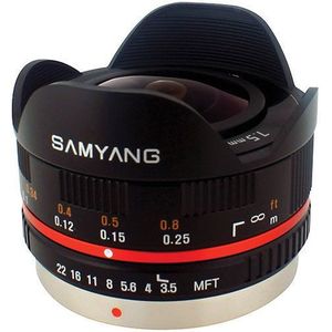 Samyang 7.5mm f/3.5 UMC Fisheye MFT-mount Zwart objectief - Tweedehands