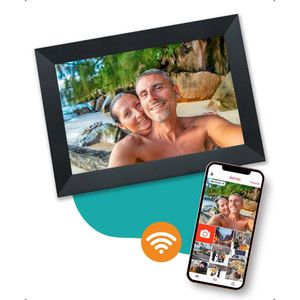 Digitale fotolijst met WiFi en Frameo App - 15.6 inch - Pora – HD+ -IPS Display – Zwart - Micro SD – Touchscreen