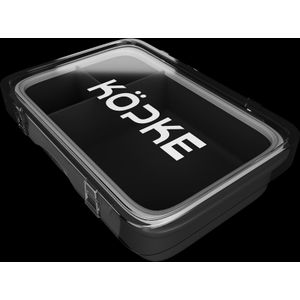 Broodtrommel - Lunchbox - Rechthoekig - Zwart - Transparant