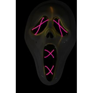 Halloween masker - Scream - LED roze