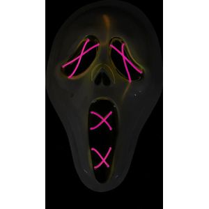 Halloween masker - Scream - LED roze