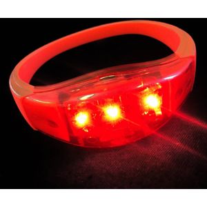 Sound activated LED armband - Rood