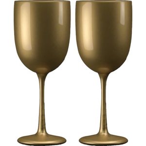 Plastic Wijnglazen - 48cl - Goud - 2 Stuks