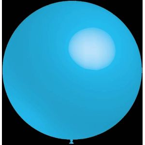Lichtblauwe ballonnen - Metallic rond - 28cm