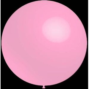 Baby roze ballonnen - Metallic rond - 28cm
