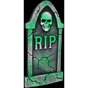Halloween decoratie RIP grafsteen - Neon groen - 41cm