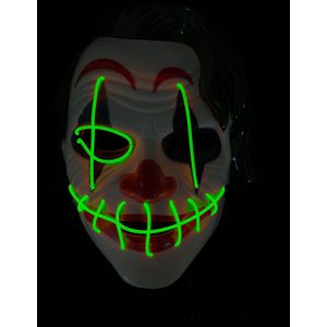 Halloween masker - The joker - LED groen