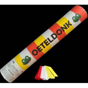 Budget confetti kanon Oeteldonk - Rood Wit Geel - 30cm