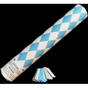 Budget confetti kanon Oktoberfest - Blauw Wit - 30cm