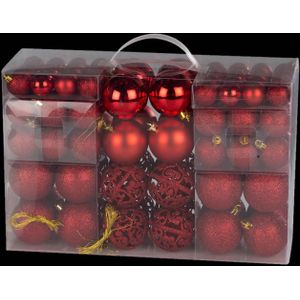 Kerstballen rond 100 stuks - Rood