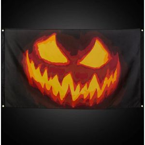 Halloween banner pompoen - 90x150cm