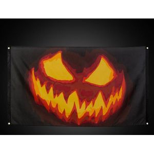 Halloween banner pompoen - 90x150cm