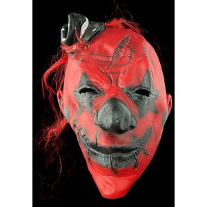 Halloween masker horror clown - Rood/zwart - Latex