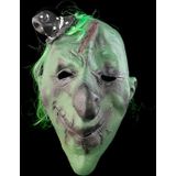 Halloween masker horror clown - Groen/zwart - Latex