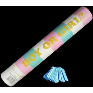 Budget confetti kanon Gender reveal - Blauw - 30cm