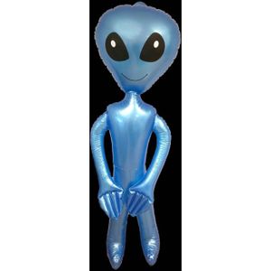 Opblaas alien - 150cm - Blauw
