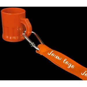 Keycords bedrukken met shotglas - Oranje